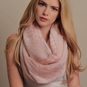 PINK PEACH Zig Zag Stripe INFINITY Cowl SCARF